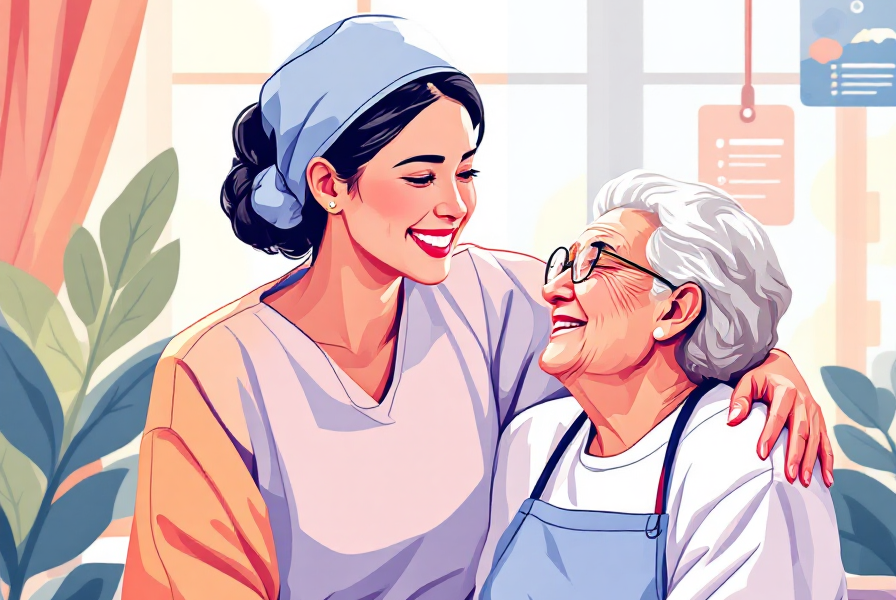 Caregiver with client